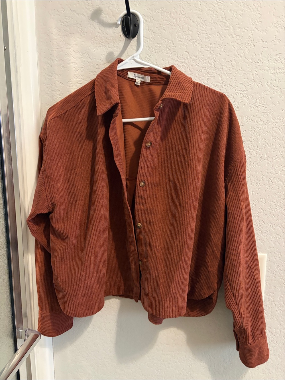 Madewell cropped corduroy button down